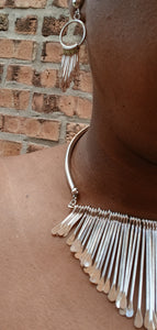 Classic kalimba bead necklace set with clip on earrings