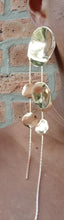 Load image into Gallery viewer, Abstract gold disc and chain earrings
