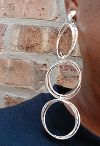 Handmade metal multi hoop clip on earrings