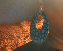 Load image into Gallery viewer, Extra large faux fur and velvet print hoop Earrings Clip on 4 inch
