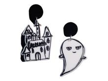 Load image into Gallery viewer, 3d acrylic pop art Halloween clip on earrings Kargo Fresh
