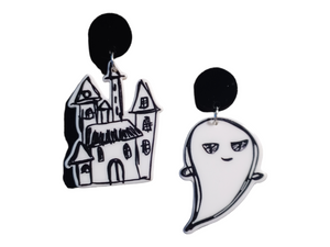 3d acrylic pop art Halloween clip on earrings Kargo Fresh