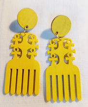 Load image into Gallery viewer, ANKH symbol Afro pick Earrings Kargo Fresh
