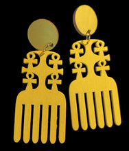 Load image into Gallery viewer, ANKH symbol Afro pick Earrings Kargo Fresh
