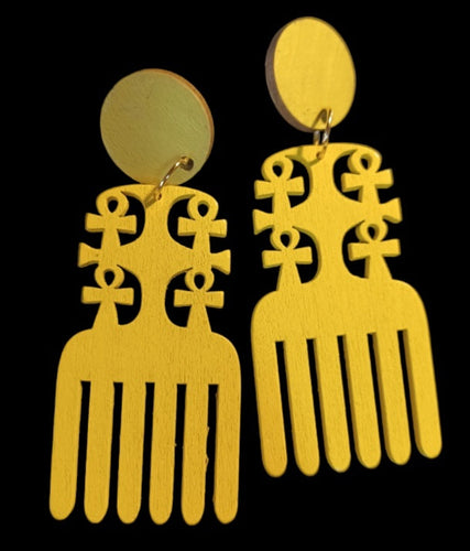 ANKH symbol Afro pick Earrings Kargo Fresh