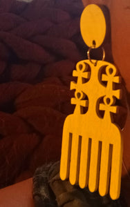 ANKH symbol Afro pick Earrings Kargo Fresh