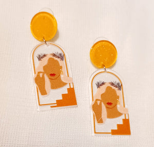 Abstract Acrylic Face Earrings Kargo Fresh