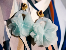 Load image into Gallery viewer, Abstract Chiffon Flower Clip on Earrings Kargo Fresh
