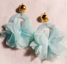 Load image into Gallery viewer, Abstract Chiffon Flower Clip on Earrings Kargo Fresh
