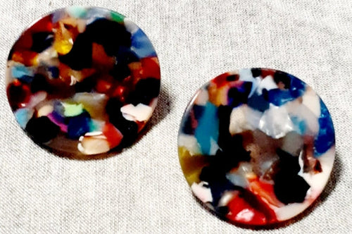 Abstract Confetti Lucite Large Cluster Stud Earrings Kargo Fresh