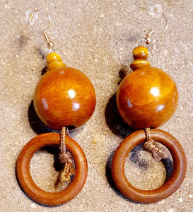 Abstract Design  Natural Wood Earrings Kargo Fresh