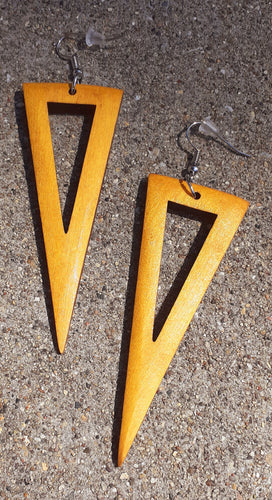 Abstract Design Triangle Wooden  Earrings Kargo Fresh