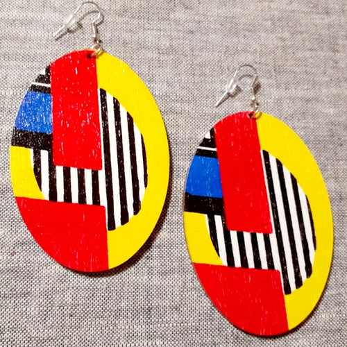 Abstract Design Wooden Earrings Kargo Fresh