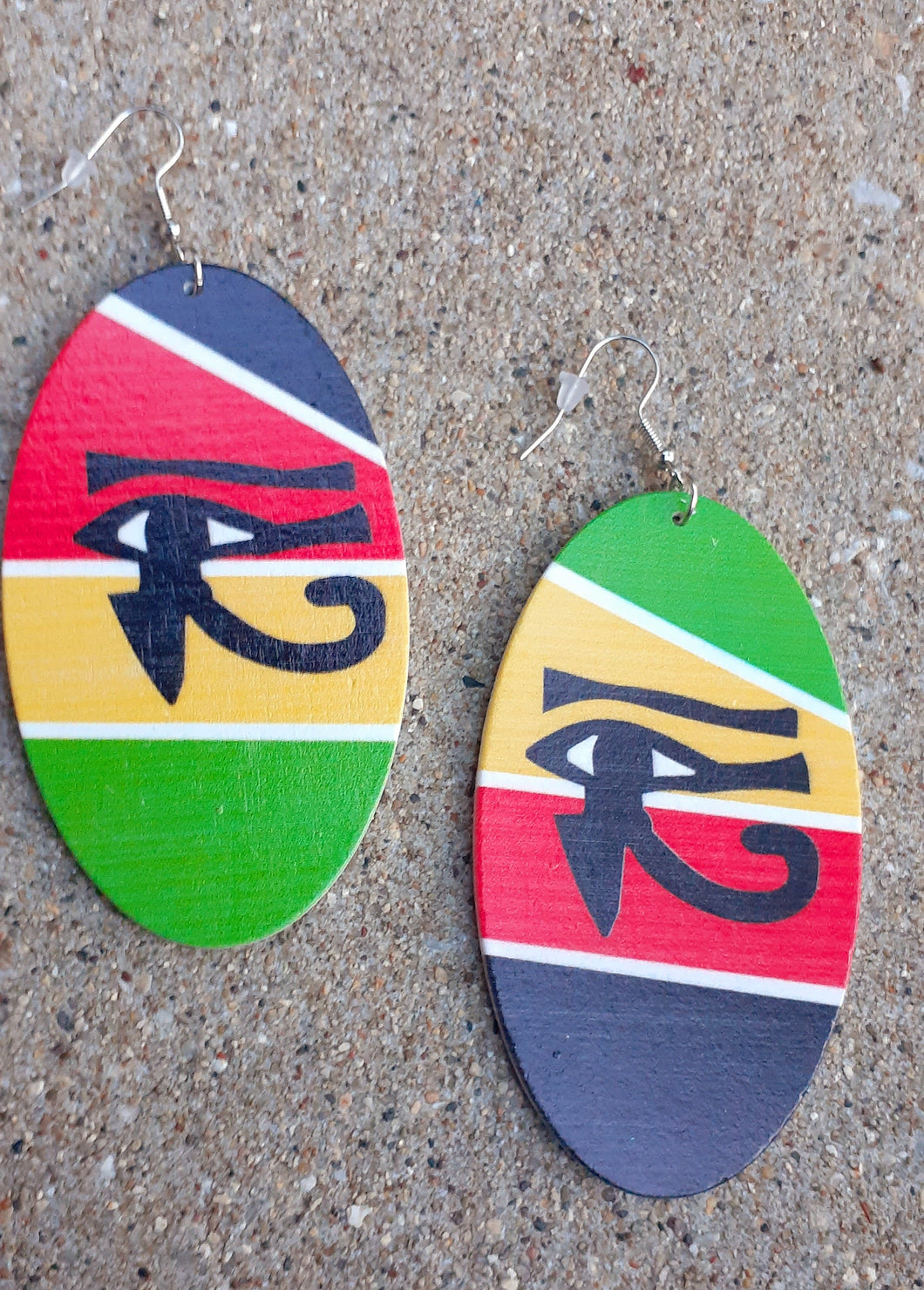 Abstract  Eye of Horus Wooden Earrings Kargo Fresh