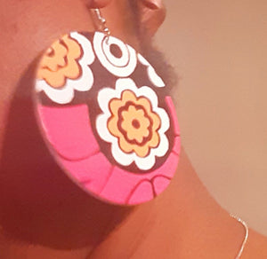 Abstract Flower Wooden Earrings Kargo Fresh