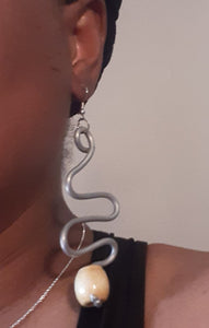 Abstract Galvanized Metal and Wood Earrings Kargo Fresh