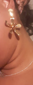 Abstract Gold Metal Daisy Flower Earrings Kargo Fresh