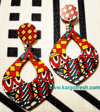 Load image into Gallery viewer, Abstract Graffiti Print Wooden Earrings Kargo Fresh
