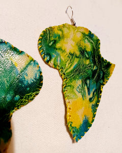 Abstract Handmade Africa  Leather Earrings Kargo Fresh