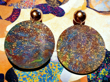 Load image into Gallery viewer, Abstract Handpainted Design Wooden Clip on Earrings Kargo Fresh
