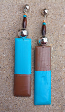 Load image into Gallery viewer, Abstract Handpainted Design Wooden Clip on Earrings Kargo Fresh
