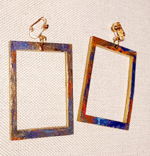 Load image into Gallery viewer, Abstract Handpainted Design Wooden Clip on Earrings Kargo Fresh
