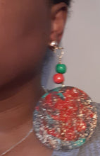 Load image into Gallery viewer, Abstract Handpainted Design Wooden Clip on Earrings Kargo Fresh
