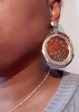 Load image into Gallery viewer, Abstract Handpainted Design Wooden Clip on Earrings Kargo Fresh
