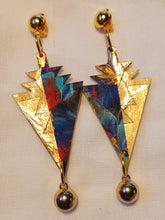 Load image into Gallery viewer, Abstract Handpainted Design Wooden Clip on Earrings Kargo Fresh
