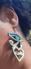 Load image into Gallery viewer, Abstract Handpainted Eye of Horus Wood Earrings Kargo Fresh
