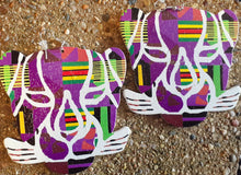 Load image into Gallery viewer, Abstract Kente Print Tiger Earrings Kargo Fresh
