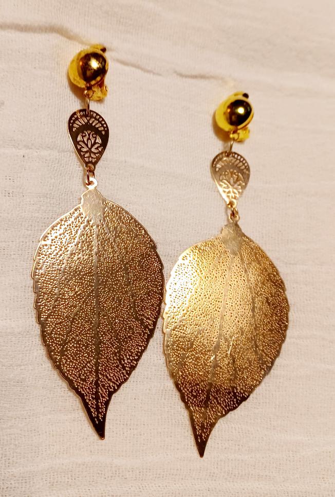 Abstract Leaf design Earrings Clip on Kargo Fresh