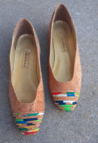 Abstract Made in Acapella Cork Flats Size 8M Kargo Fresh