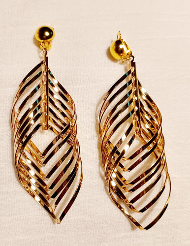 Abstract Metal Clip On Earrings Gold Kargo Fresh