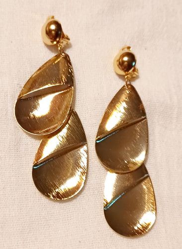 Abstract Metal Clip On Earrings Gold Kargo Fresh
