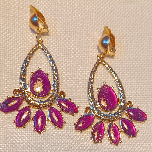 Abstract Metal Clip On Earrings Gold Kargo Fresh