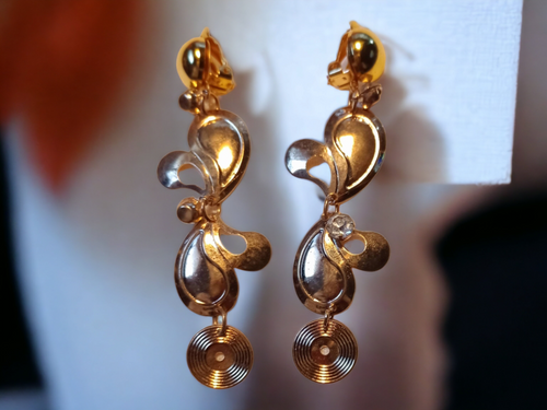Abstract Metal Clip On Earrings Gold Kargo Fresh