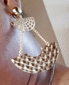 Abstract Metal Clip On Earrings Gold Kargo Fresh