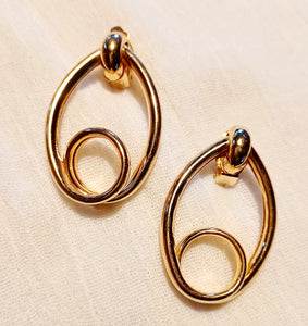 Abstract Metal Clip On Earrings Gold Kargo Fresh