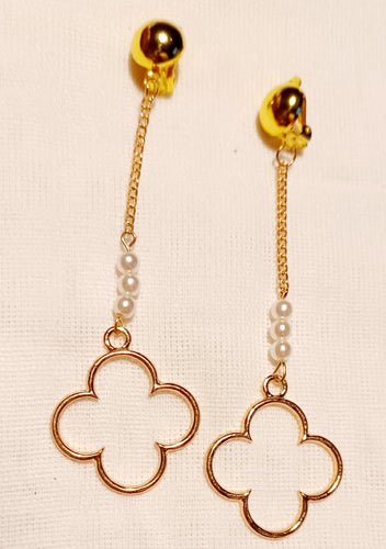 Abstract Metal Clip On Earrings Gold Kargo Fresh