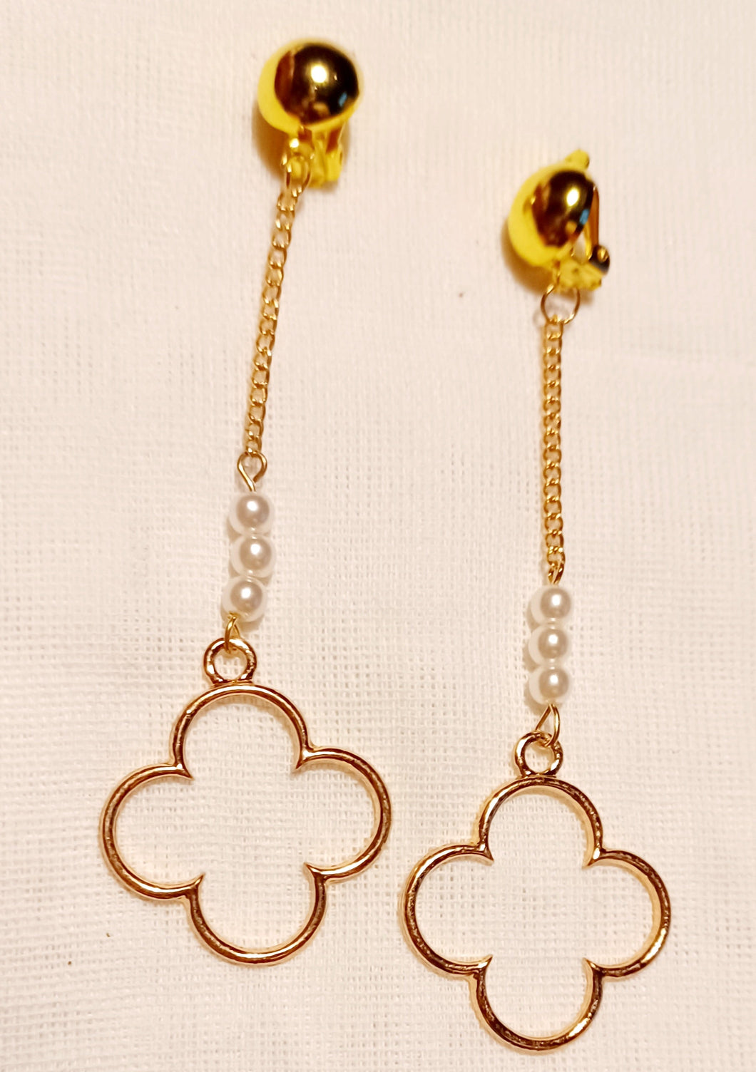 Abstract Metal Clip On Earrings Gold Kargo Fresh