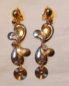 Abstract Metal Clip On Earrings Gold Kargo Fresh