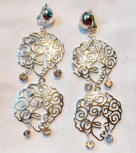 Abstract Metal Clip On Earrings silver Kargo Fresh
