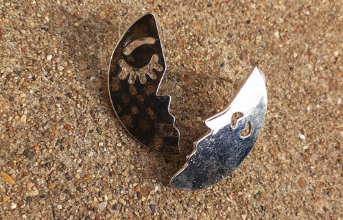 Abstract Metal Picasso Face Earrings Kargo Fresh