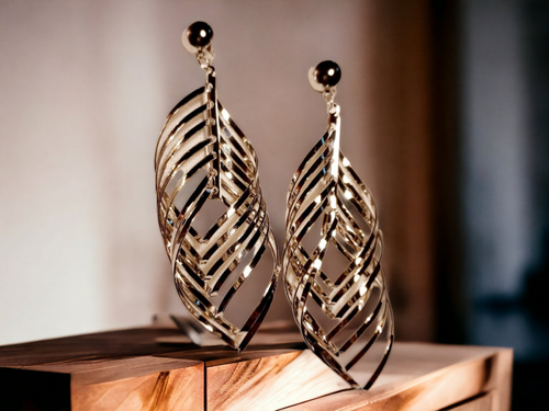 Abstract Metal multi hoop Clip On Earrings silver Kargo Fresh