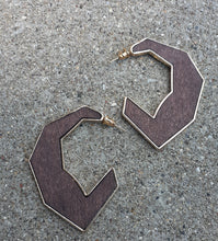 Load image into Gallery viewer, Abstract Minimalist Design Wood Hoop Earrings Kargo Fresh
