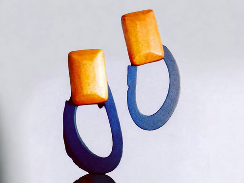 Abstract Modern Minimalist Design Wooden Earrings Kargo Fresh