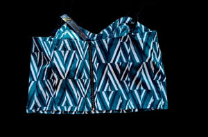 Abstract Stretch bustier crop top and earrings set New 3xl Kargo Fresh