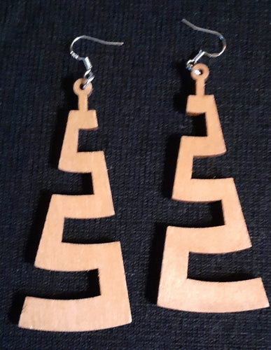 Abstract Wooden Earrings Kargo Fresh