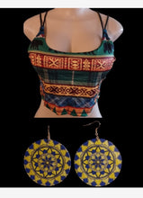 Load image into Gallery viewer, Abstract crop top and earrings set new L Kargo Fresh
